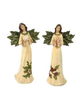 Christmas Angel Figurines Set of 2 – Praying Angel & Dove Angel Holiday Decor